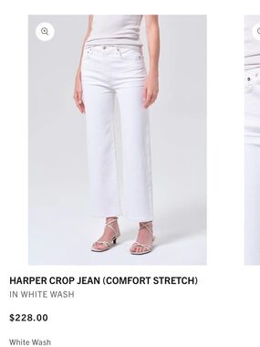 Agolde Harper Crop Jean — White 28 EUC
